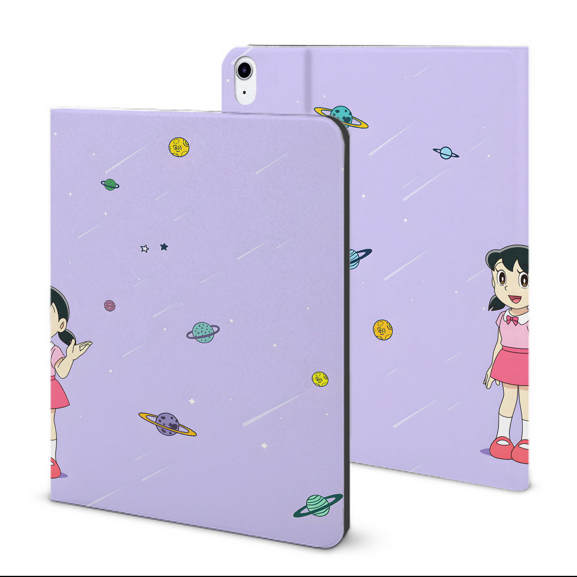（画像用） ドラえもん Doraemon IPad ケース ブック型 PUレザー TPU 耐衝撃 軽量 薄型 ペン収納なし 全面保護 IPad 各モデル対応